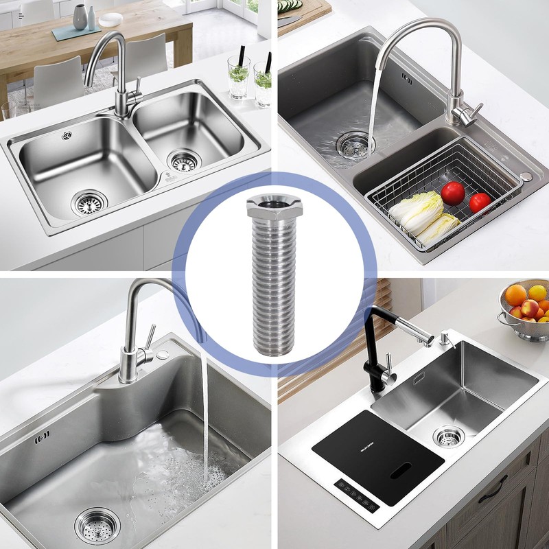 4 Pieces E 45 mm Hollow Screw Sink Stainless Steel