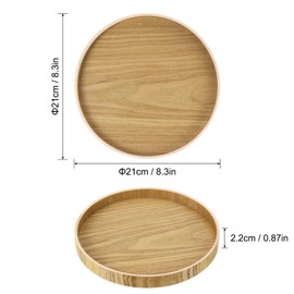 PATIKIL Wood Serving Tray 8 Inch, 1 Pack Round Decorative Platter for Home Kitchen Table Candle Holder