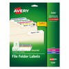 Avery 5266 Permanent Filing Labels, 1/3 Cut, 750/Pk, Rd/Be/Gn/Pe/Yw