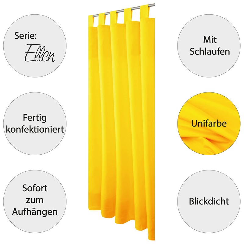 Bestgoodies Curtain with Loops 140 x 225 cm (Width x
