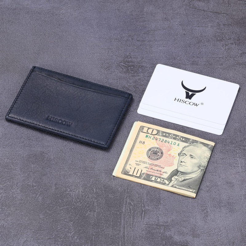Leather Thin Card Holder, Slim ID Case Small Credit Card