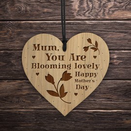 Red Ocean Mothers Day Gift Engraved Heart Blooming Lovely Mum Gift From Daughter Son