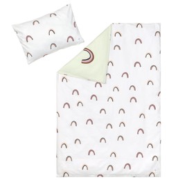 LÄSSIG Children's Bed Linen Set Organic Cotton GOTS Certified 2-Piece Bedding Set Rainbow Milky / Mint