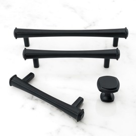 HESTIA HARDWARE 10 Pack Black Cabinet Pulls 5 Inch, Black Drawer Pulls and Kitchen Cabinet Handles | 128mm Black Handles for Cabinets, Black Bathroom Hardware, Kitchen Pulls for Cabinets (Z21.10.D)