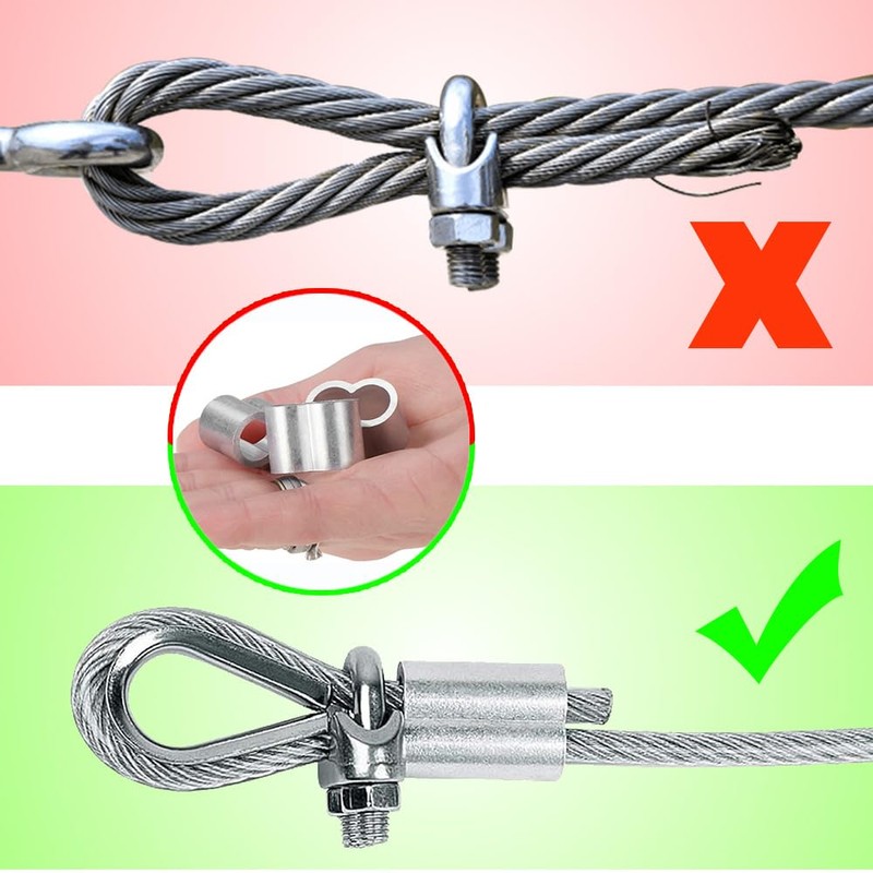 Homefantasy Pack of 50 Press Clamps, 8 mm, Aluminium Crimping