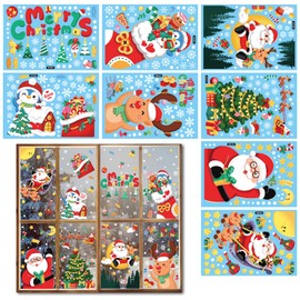 KUBDPQOR Christmas Glasses Decorations – Christmas Window Decals, Indoor Decorations, Snowflake Window Clings – Ultimate Festive Christmas Decor