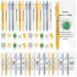 25 Set Thank You Gifts Inspirational Emotional Support Gifts Bulk Motivational Ballpoint Pens Thank You Cards Resin Animal Employee Appreciation Gift for Team Teacher Coworker Staff Graduation Gift