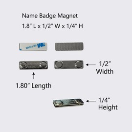 Liftsun Upgraded Strong Name Tags/ID Badge Magnets, 20 Pack Magnetic Name Badge Holders with Steel Back Plate, Fastener with Adhesive on Front Plate, Super Strong Magnetic Name Badge Holder