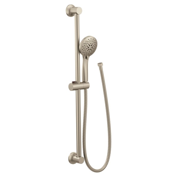 Moen Eco-Performance Brushed Nickel Handheld Shower with Adjustable 30-Inch Slide Bar and 69-Inch Hose, 5-Function Hand Shower offers Personalized Spray Options, 3558EPBN