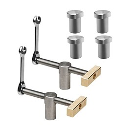 Bench Dog, 2Pcs Dog Hole Clamp Woodworking Bench Clamp with 4 Pcs 20mm Bench Dogs Hole Adjustable Workbench Stop Stainless Steel Brass Carpenter Tool (20 mm)