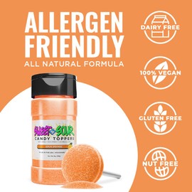 Bakell - Sour Orange Candy Topper (85g 1x Shaker Jar) for Fruit, Food & Dessert