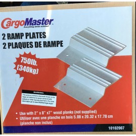 Cargo master Set Of 2 METAL ALUMINUM PLATE LOADING RAMP LAWNMOWER ATV RAMPS 8” Top Plates