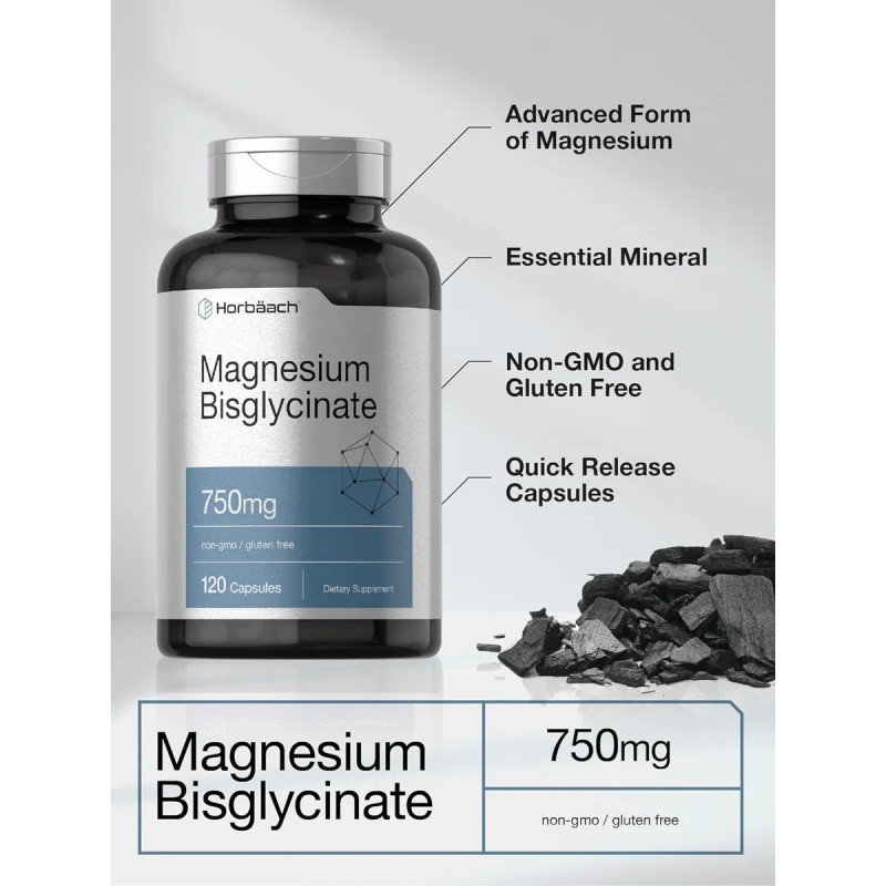 Suplemento En Cápsula Horbaach Bisglicinato De Magnesio X 0mg