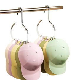 YEMCHI 2 Pack Hat Organizer for Baseball Caps, White Baseball Hanger Holder for Closet, Metal Ball Cap Hat Racks Storage Organizer for Caps Head Scarf Belt Tie (2 White)