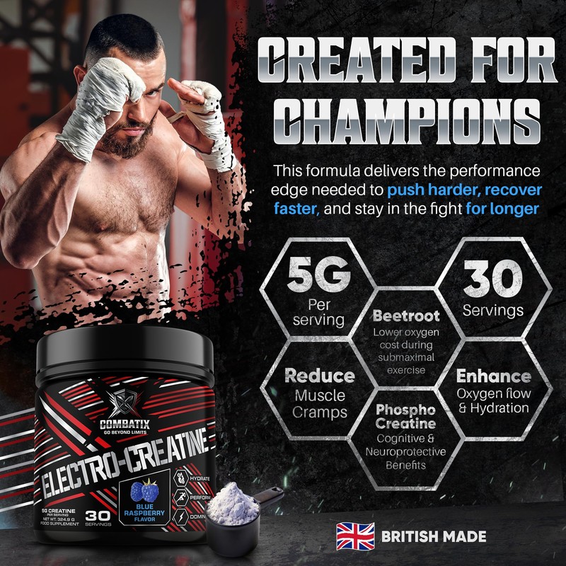 COMBATIX – Premium Creatine Monohydrate + Electrolytes Powder 324g –