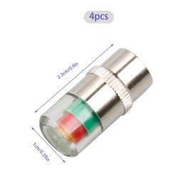 Tabanzhe 4 PCS Premium Car Tire Tyre Pressure Monitor Valve Stem Caps,Safety Sensors Indicator with 3 Colors,Air Valve Caps,for Cars Motorcycles Bikes