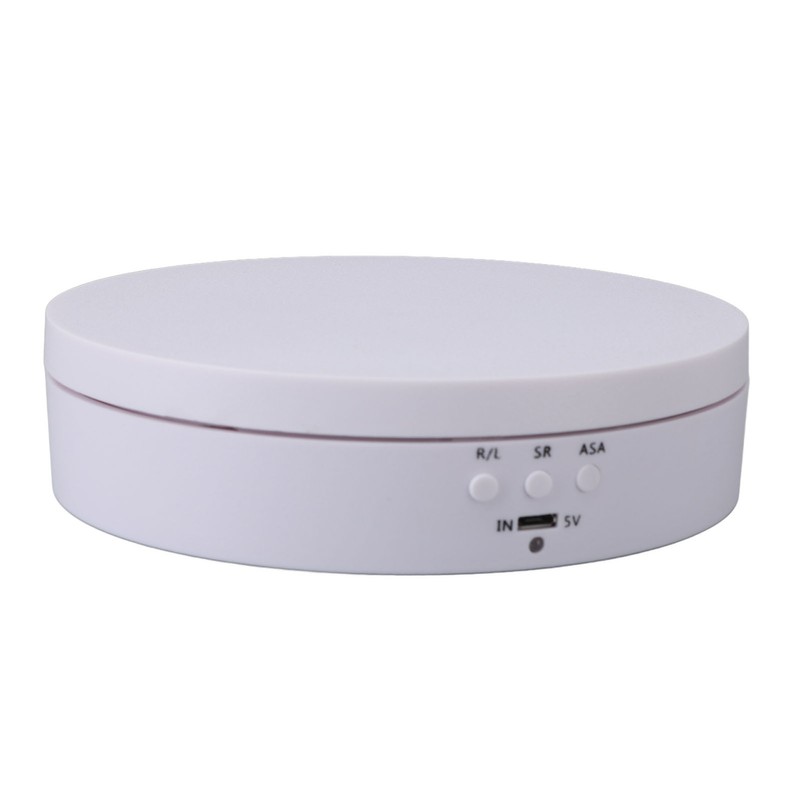 Motorized Rotating Display Stand White USB Charging Round 3 Speeds