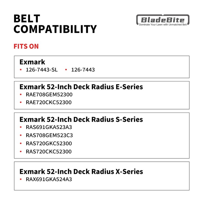 BladeBite Deck Belt 126-7443 / Kevlar Cord - Compatible with