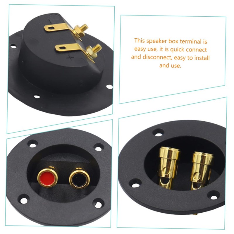 SHINEOFI 2pcs Speaker Wire Connector Gold Plated Binding Post Terminal