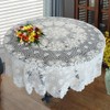 USTIDE Soft Cotton Handmade Crochet Tablecloth White Floral Lace Tablecloth