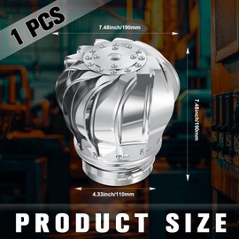 Tandefio 1 Pcs 110mm Non Power Roof Ventilator Wind Turbines Attic Air Vent Ventilating Fan Stainless Steel 201 for Houses Factory Attic Farm Leak Proof Vent Cap Fan