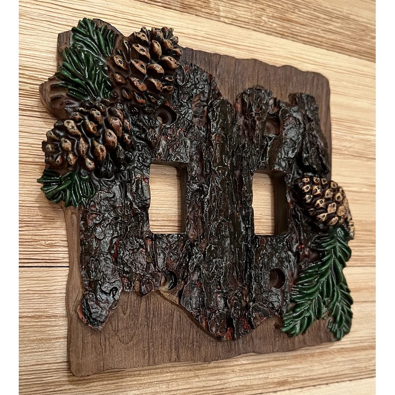 Top Brass Rustic Pinecone and Bark Electrical Cabin, Lodge Style