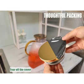 Water Pitcher Glass for Fridge, for 1.8L/63oz Fridge Door with Stainless Steel Lid, High Borosilicate Glass Carafe Pitcher for Hot or Cold Homemade Drinks