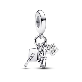 PHCLASY 2025 Heart Charm Pendant Compatibility for Bracelet Graduation Charm Women, Cubic Zirconia