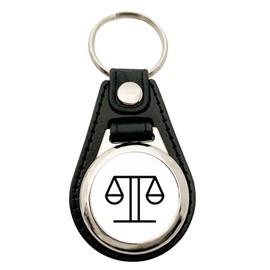 huuraa Libra Zodiac Symbol Keyring Gift Pendant Shopping Trolley Token Libra Gift Idea, Metal with faux leather, Unit size