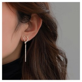 Yheakne Boho Crystal Bar Earrings Gold Crystal Hoop Stud Earrings Rhinestone Bar Dangle Earrings Long Vertical Bar Drop Earrings Jewelry for Women and Girls