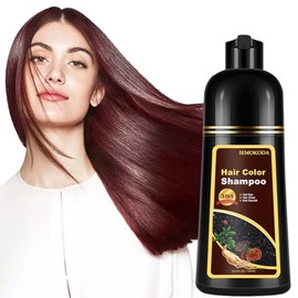 Fvquhvo Cherry Brown Hair Dye Shampoo 3 En 1, Champú de Color de Cabello Funciona En Minutos, Champú para Cabello Castaño para Todo Tipo de Cabello, C