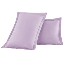 Elegant Comfort Luxury Ultra-Soft Premium Hotel Quality 2-Piece Pillow Shams Microfiber Double Brushed - Wrinkle Resistant, King Size, Lilac