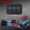 DaierTek Marine Switch Panel Waterproof 12V 3 Gang Rocker Switch