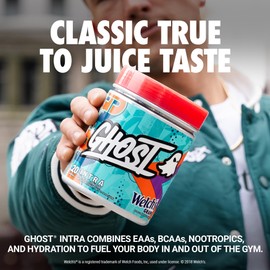 GHOST Intra Workout Powder,Welch's Grape-BCAAs &EAAs, Nootropics&Hydration - Essential&Branch Chain Amino Acids Supplement Supports Muscle Recovery&Focus - Pre,Intra&Post Workout Powders for Men&Women