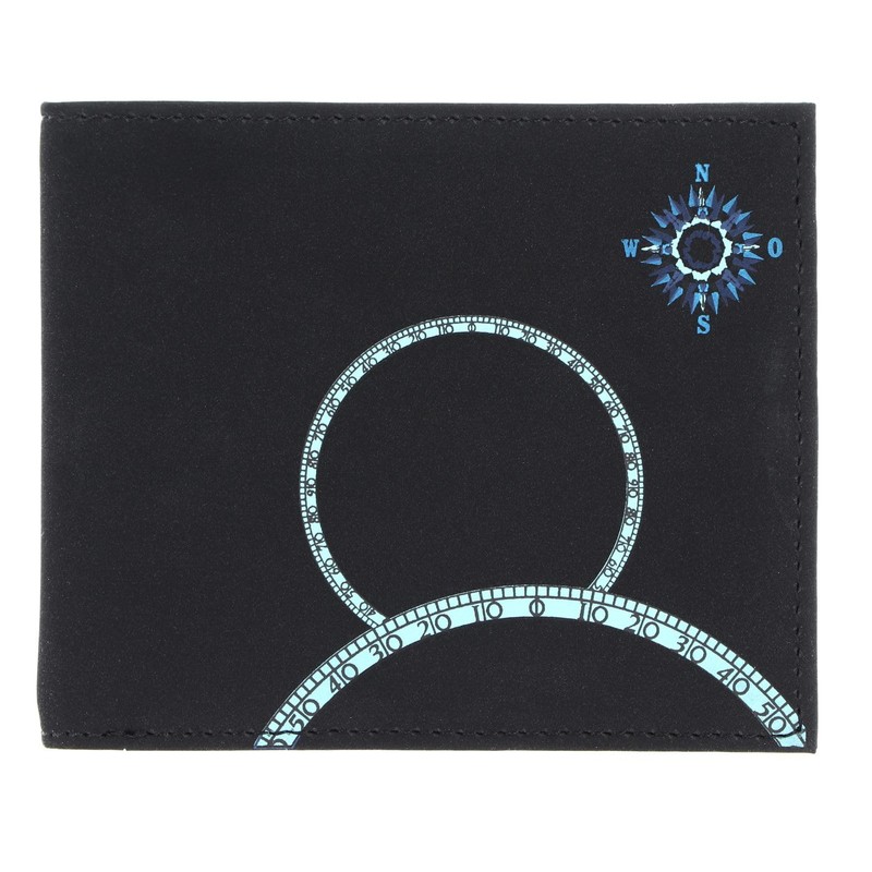 Oxmox New Cryptan RFID Protect Wallet, Wind Rose Print Cyan