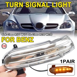 LED Dynamic Turn Signal Light Side Mirror Blinker Sequential For Benz Slk-Class R171 W171 2004-2008.12 Prefacelift SL Class R230 W230 2002-2008.04 (Crystal)