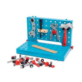 BRIO Builder Working Bench 34596 "Total 59 Pieces", Ages 3 and Up (Carpenter, Tool Play, Toys, Educational Toys, Pretend Play), Blue