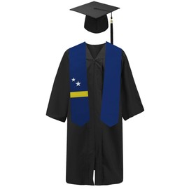 SNUWITH Curaçao Flag Graduation Sash/Stole/Scarf 180X13CM Double Sided for Study Aboard International Students Graduation Decoration Item Gift