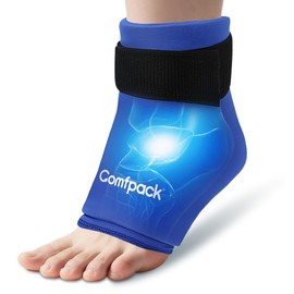 Comfpack Ankle Ice Pack Wrap for Plantar Fasciitis, Swelling, Reusable Ankle Brace Ice Pack, Flexible Hot Cold Compression Therapy Ice Sock for Achilles Tendonitis, Sprain, Surgery, Heel Pain