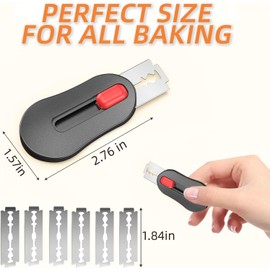 (2 Packs) Bread Lame Dough Scoring Tool with Telescoping Feature, Professional Bread Lame for Bread Scoring Tool & Sourdough Scoring Tool, Bread Lame Dough Scoring Tool with 10 Replacement Blades