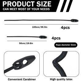 RONMOSNEA Pack of 8 Luggage Straps for Warning Sign Italy 100/50 cm Elastic Tie Down Straps for Warning Sign, Elastic Tensioner, Adjustable for Bicycles, Motorcycles, Warning Sign, Motorhome, Camping