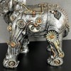 Darthome Steampunk Elephant Ornament Industrial Silver Resin Gothic African Animal