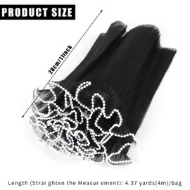 CCINEE 4.37 Yards Flower Wrapping Mesh Paper，Pearl Wrinkled Wavy Net Yarn Flower Wrapping Mesh Paper Korean Bouquet Wrapping Mesh for DIY Crafts Valentine's Day Wedding Florist Supplies (Black)