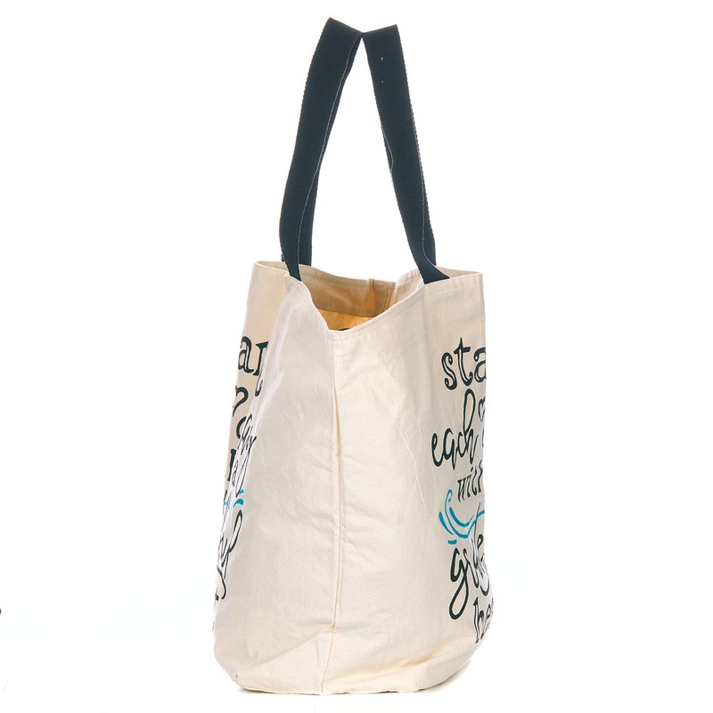Cotton Canvas Tote - Reusable Bag with Handles - Grateful