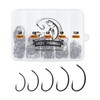 UCEC 190PCS Barbless Fishing Hooks, Carp Hooks Circle Curve Shank