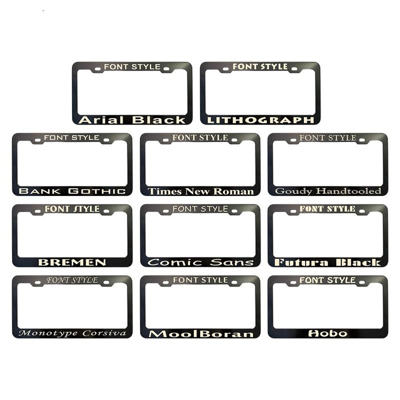 GoPlates License Frames Customized Plate Frame Laser Engraved (Cool Black)