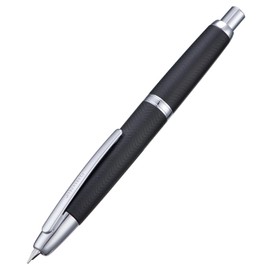 Jinhao 10 Series Press Fountain Pen Wavy Matte Black Chrome Retractable Extra Fine Nib with Ink Converter and Metal Pen Box (Silver Clip Version)
