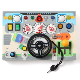 Promise Babe Montessori Busy Board, Educational Toy, 1, 2, 3rd Birthday Gift, Boys and Girls, Simulated Driving Toy, LED Toy, Fingertip Education, Early Development, Kids, Fingertip Training,