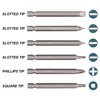multi-bit screwdriver with six 3inch bits