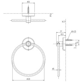 LIXIL INAX KF-91 Towel Ring, Standard Series, 5.4 x 14.6 x 6.1 inches (136 x 37 x 156 cm)